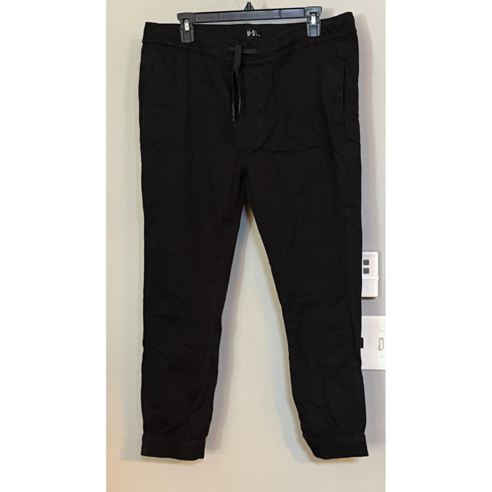 U-510 Mens Black Stretch Chino Jogger Pants Size 36‎ Regular
